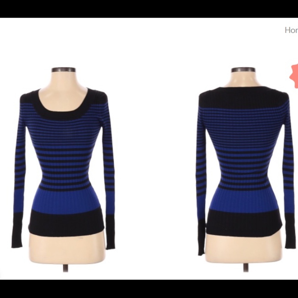 Black and blue striped top